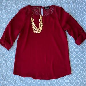 Stitch Fix Papermoon Red Lace Blouse NWOT